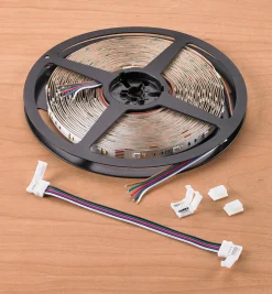 32' Color-Controlled RGB+W LED Tape Light Set, 30+30 LEDs/m Lighting