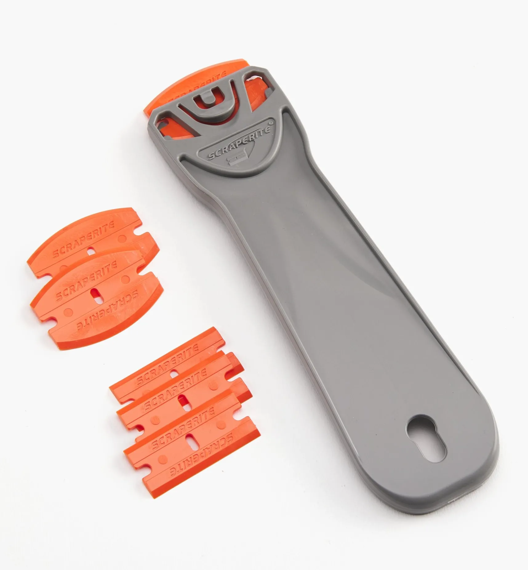 Outlet 6" Holder & 6 Orange Plastic Razor Blades Scrapers