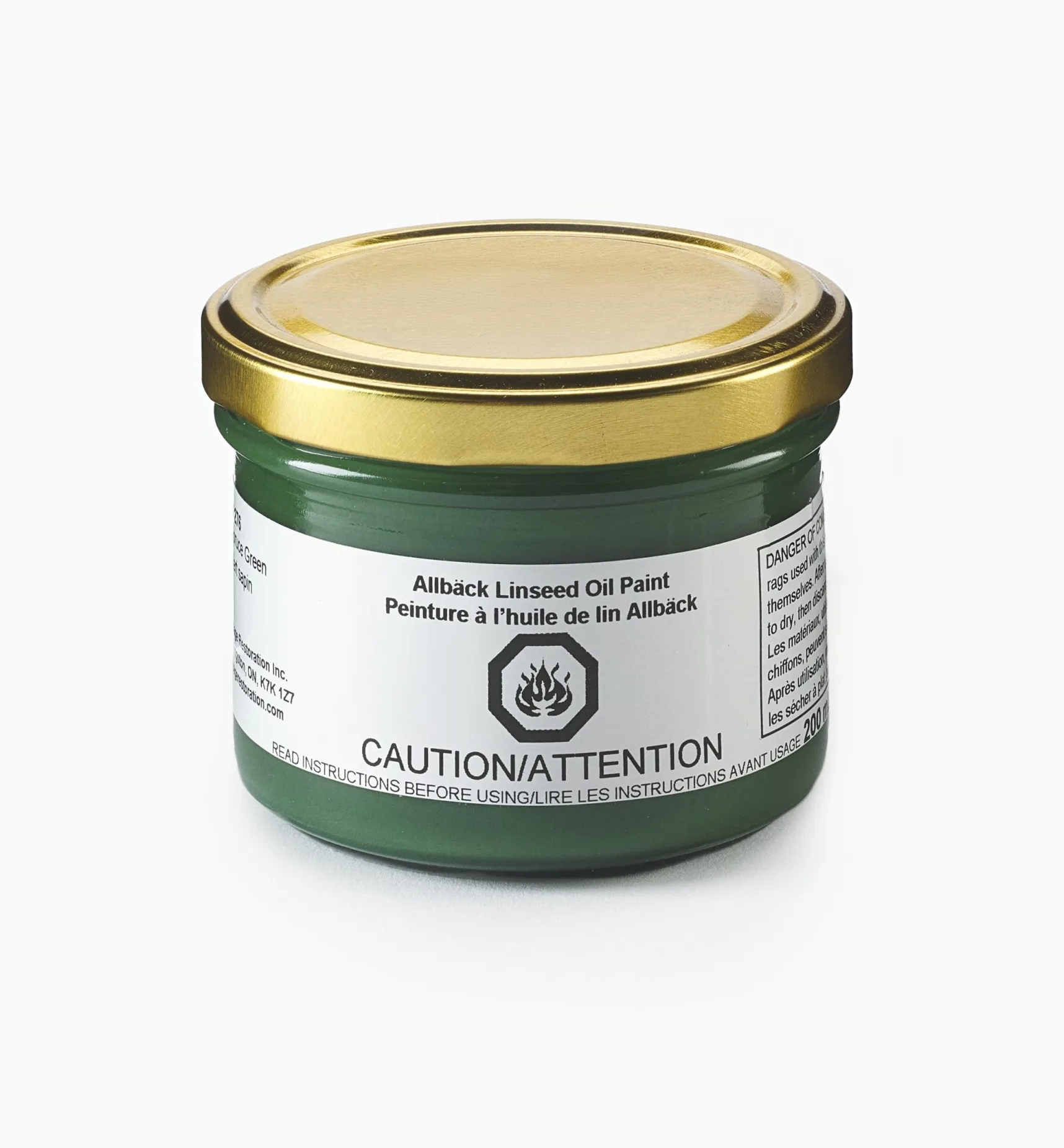 New Allbäck Spruce Green Linseed Oil Paint Supplies