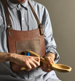 Online BeaverCraft Carver's Leather Chest Apron Safety Gear