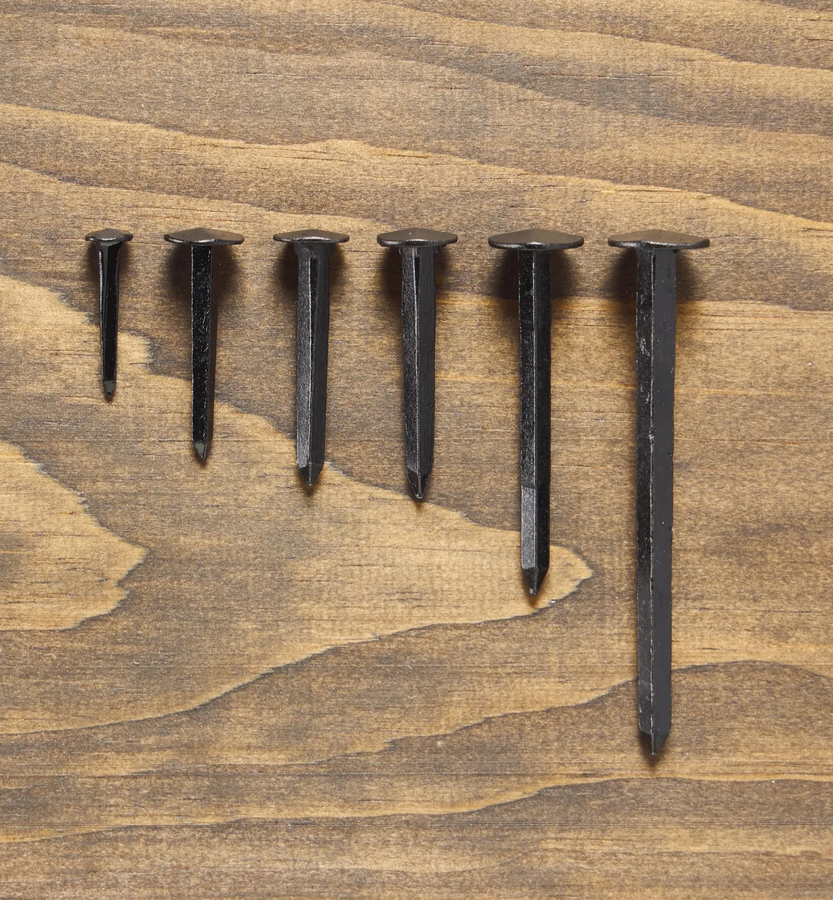 Clearance Black Steel Diamond-Head Forged Nails From Clouterie Rivierre Fasteners