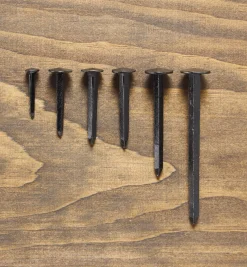 Best Black Steel Diamond-Head Forged Nails From Clouterie Rivierre, 140 Assorted Pieces Fasteners
