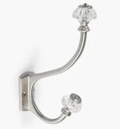 Outlet Brass Coat Hook With Victorian Crystal Knobs Hooks