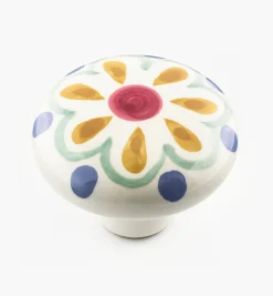 Sale Brown Floral Painted Ceramic Knobs Knobs