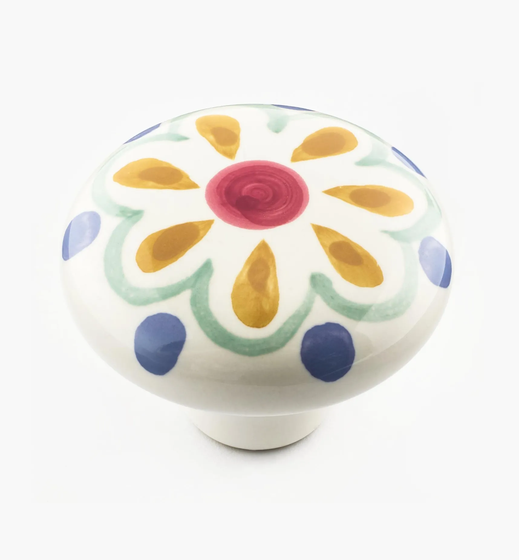 Sale Brown Floral Painted Ceramic Knobs Knobs
