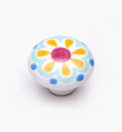 Sale Brown Floral Painted Ceramic Knobs Knobs