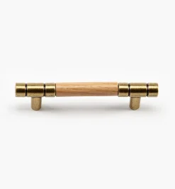 Outlet Burnished Brass Oak Insert Pull Handles