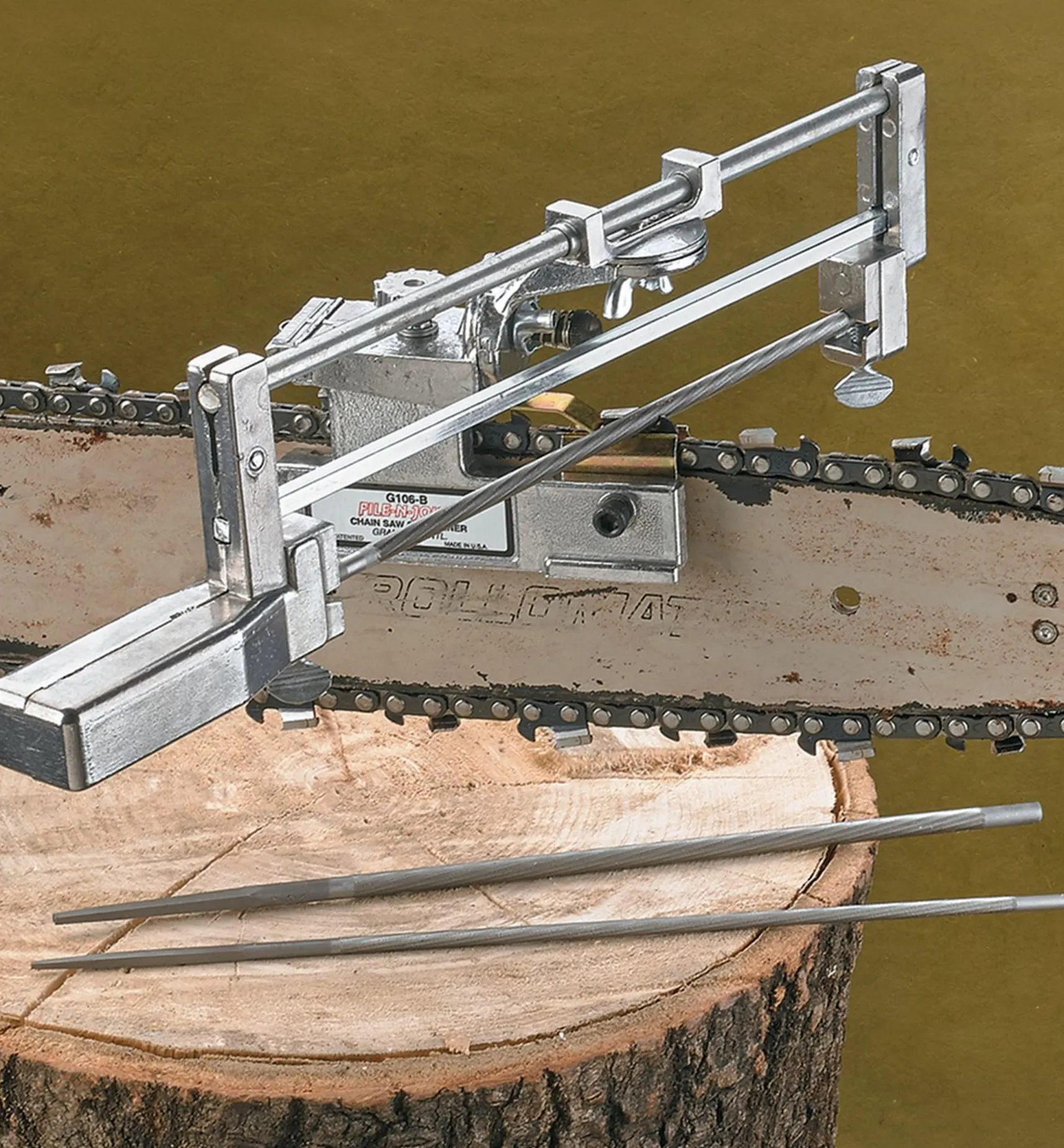 Hot Deluxe Chain-Saw Sharpener Sharpening