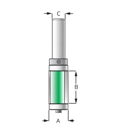 Double-Bearing Flush Trimming/Template Bits Routing