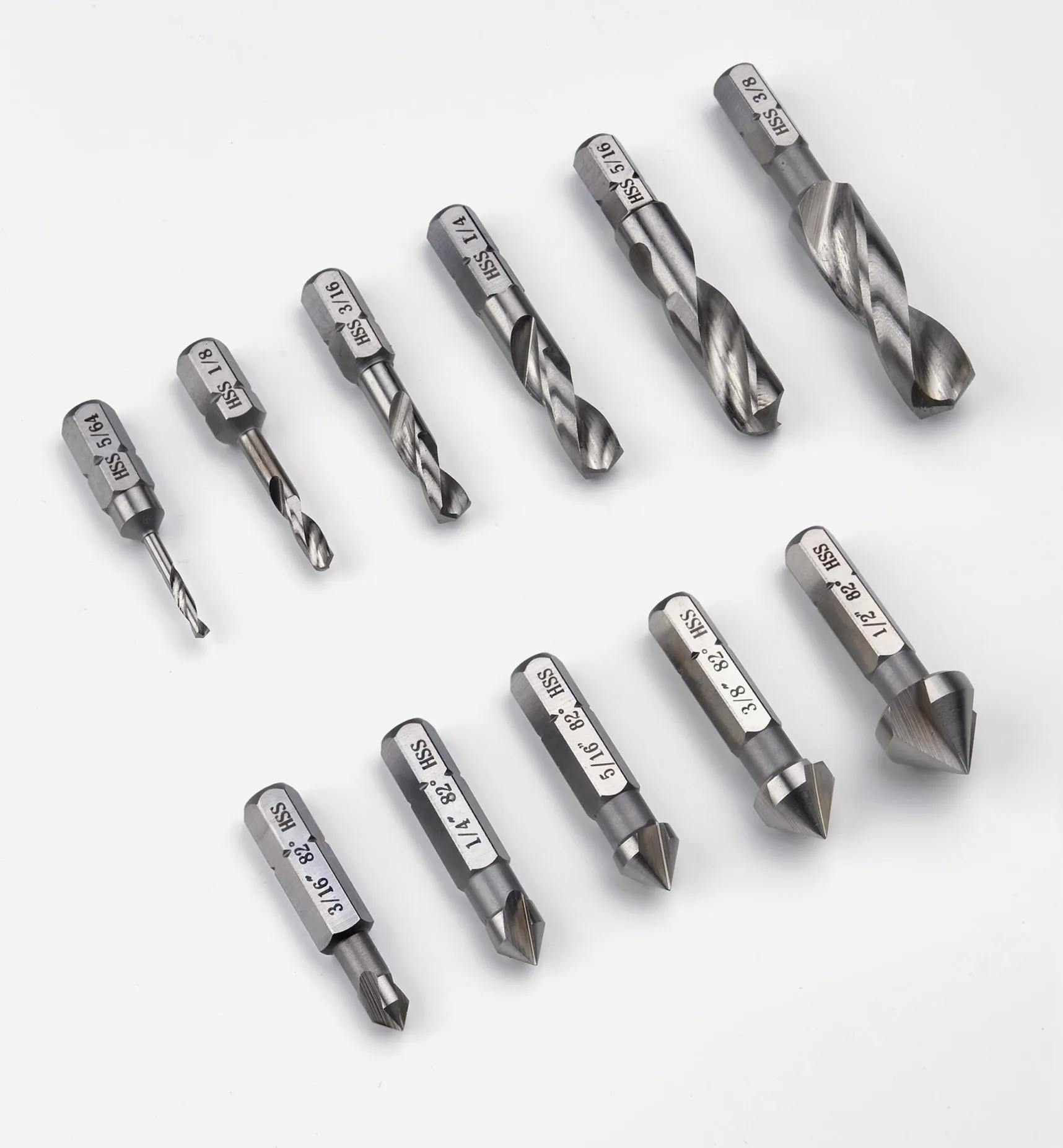 Hot HSS Twist Bit & Countersink Set Power Tool Accessories