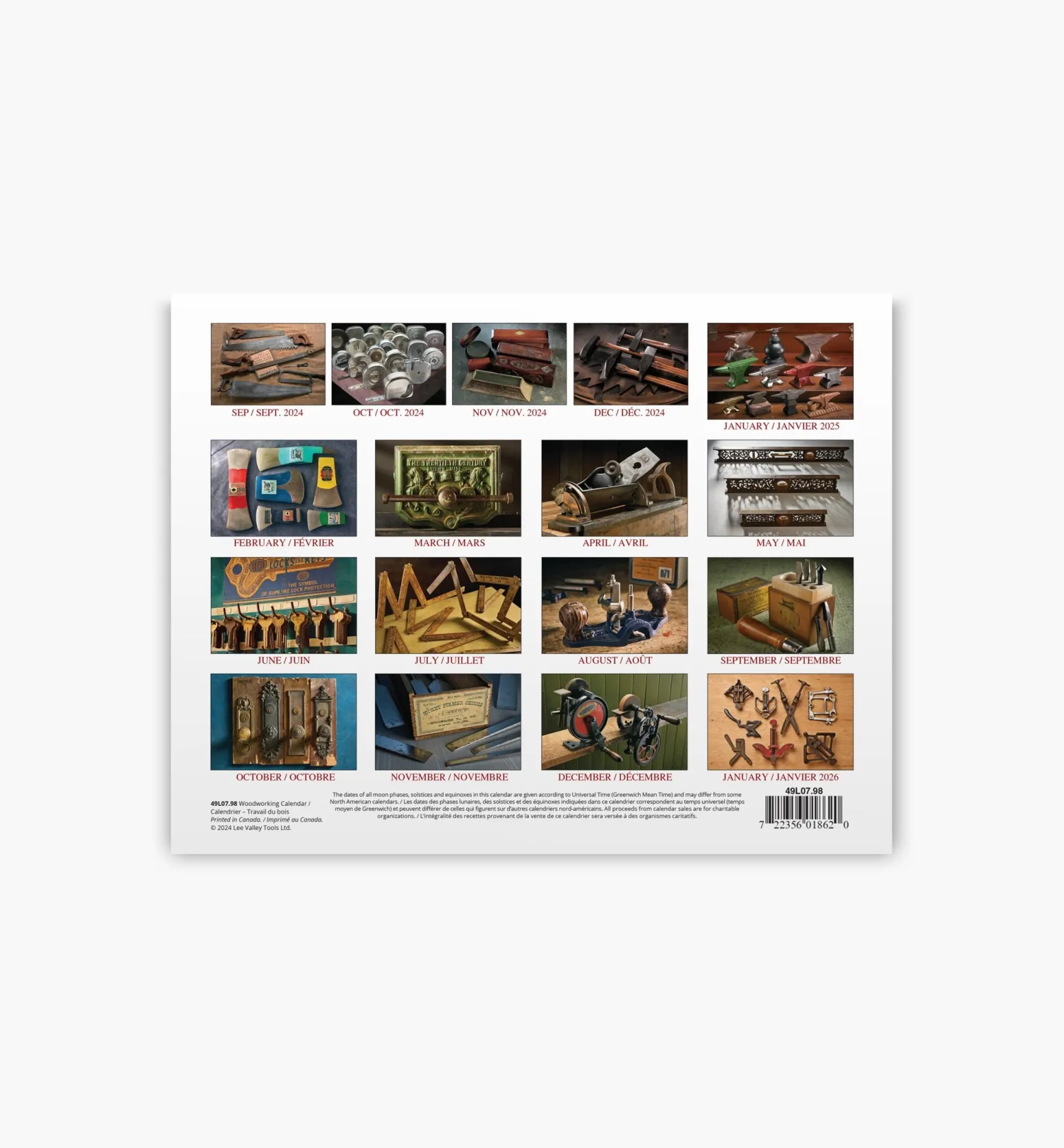 Clearance 16-Month Woodworking Calendar Office