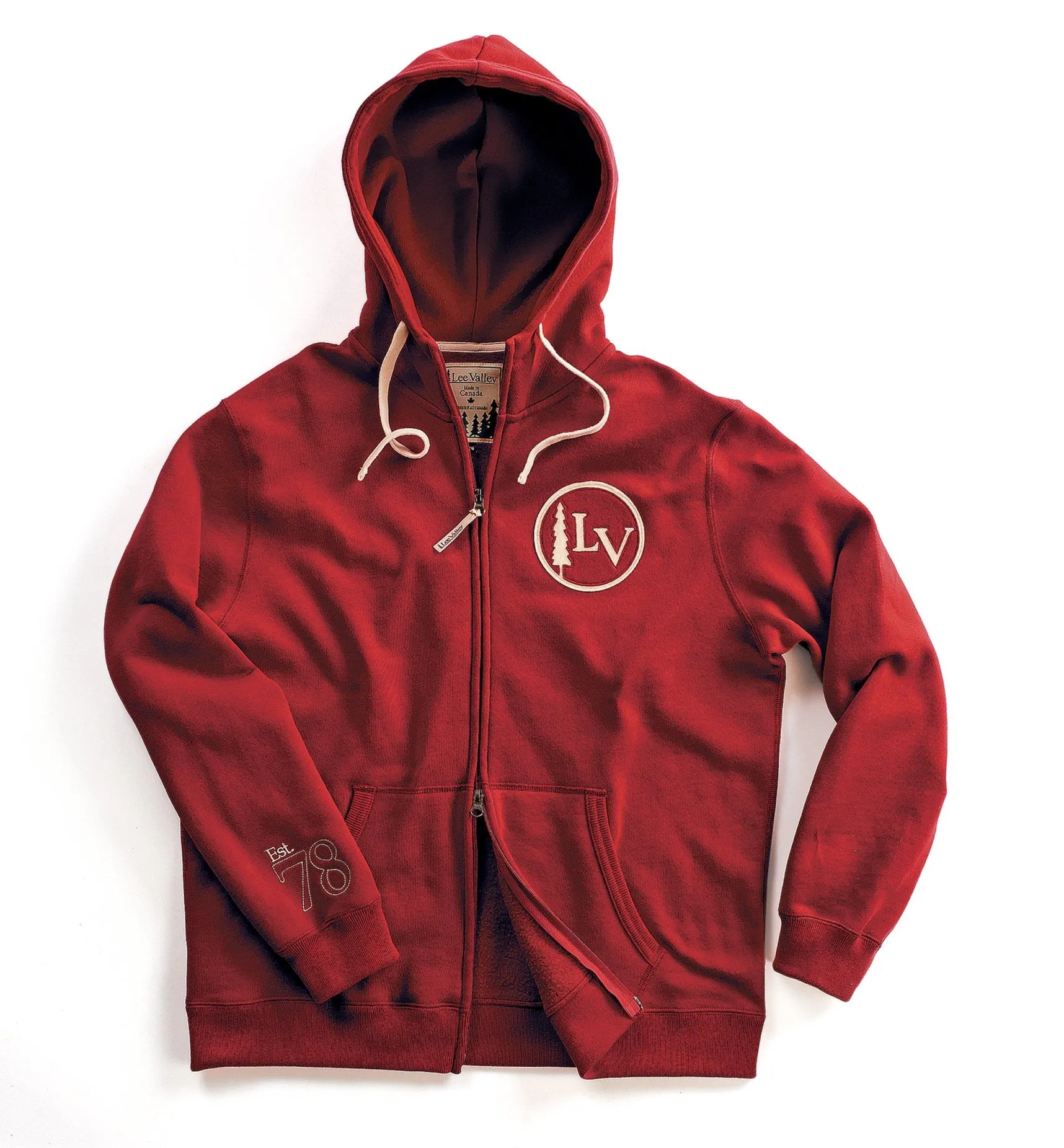 Zippered Hooded Sweatshirt Clothing