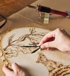New Make It Yourself Pyrography Clock & Coasters Kit Supplies