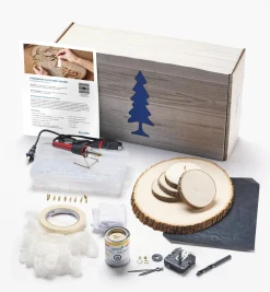 New Make It Yourself Pyrography Clock & Coasters Kit Supplies