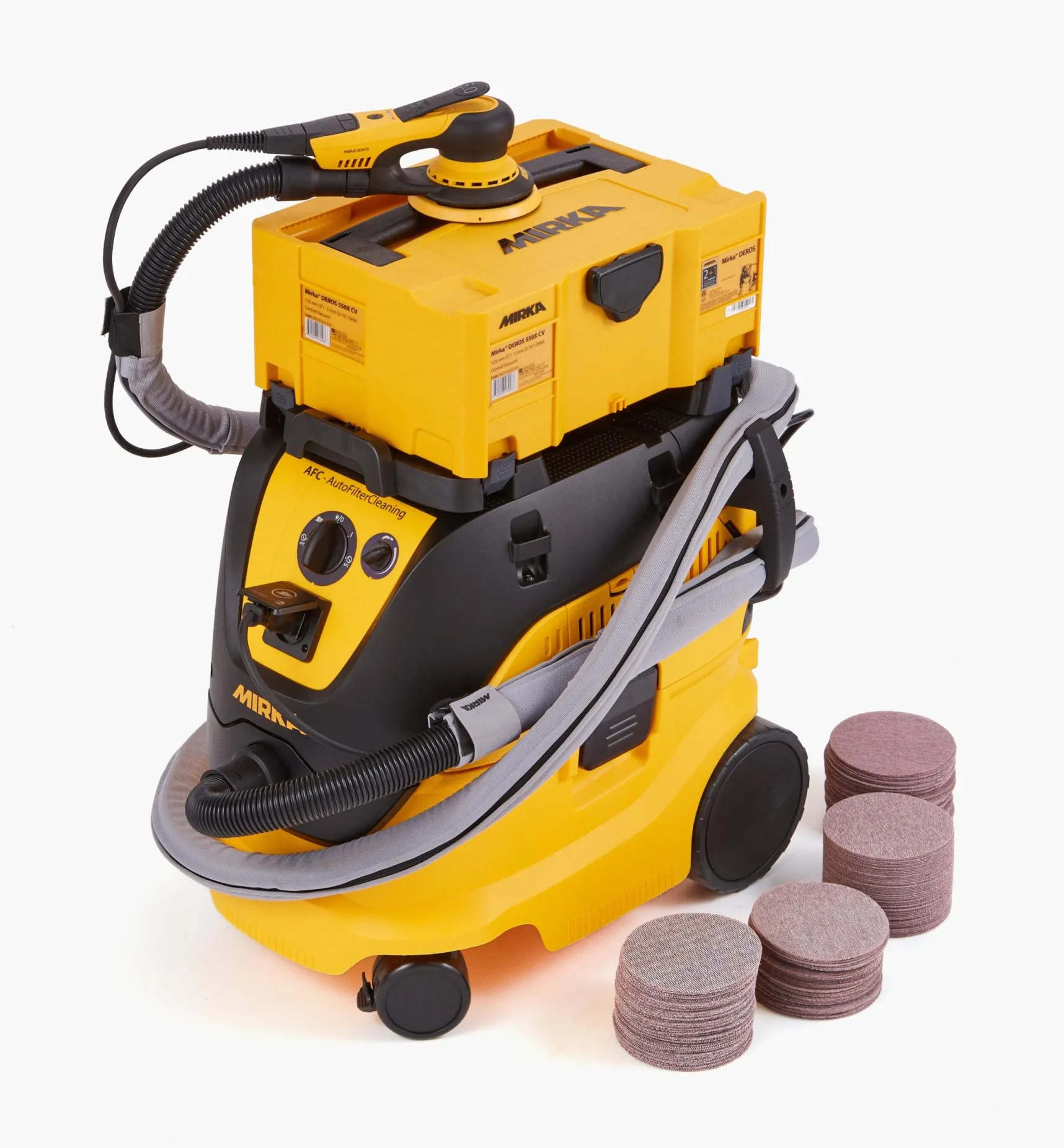Clearance Mirka DEROS 5"/5mm Electric Sander & Dust Collector Kits Power Tools