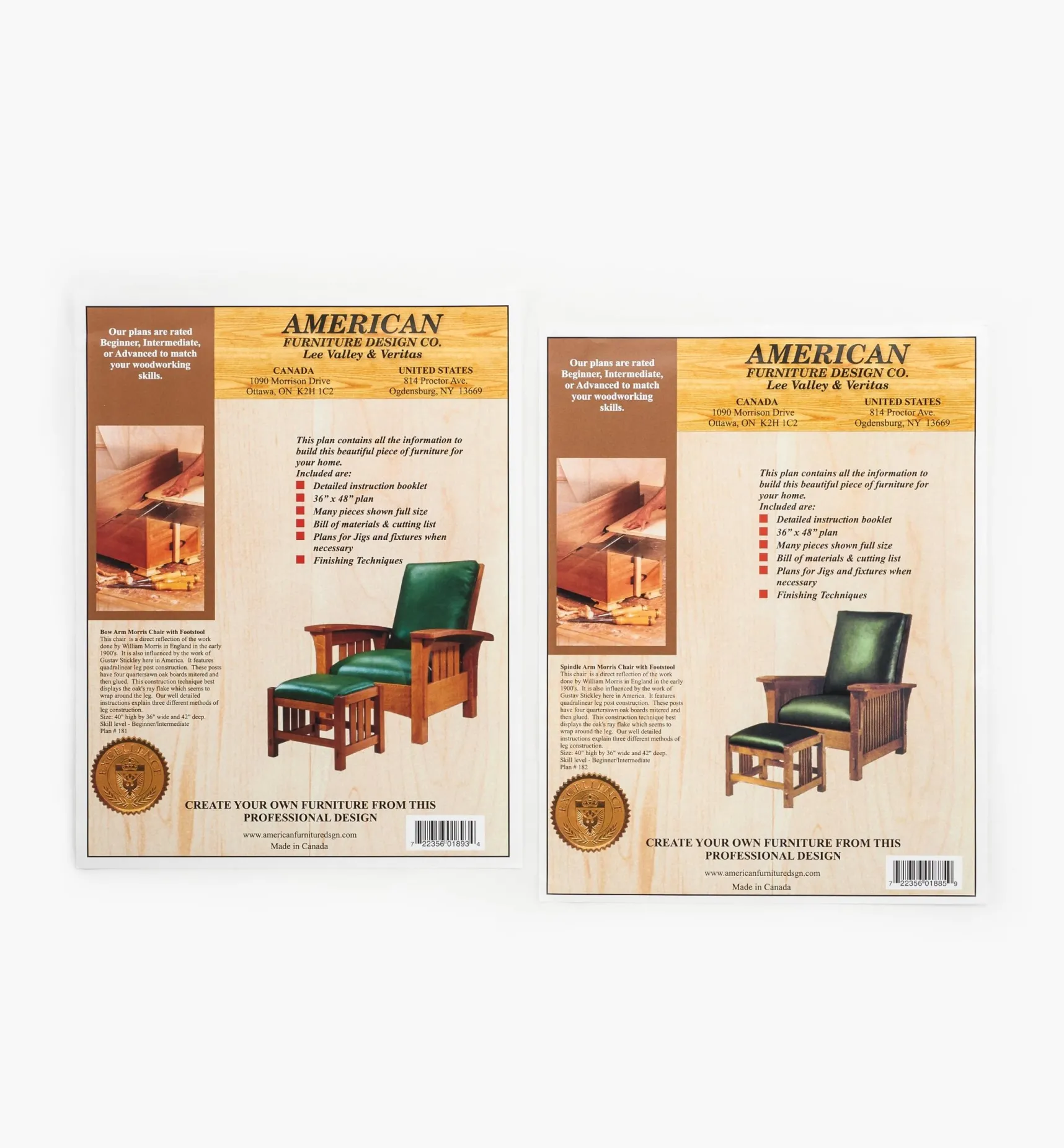 New Morris Chair & Footstool Plans Combo Plans
