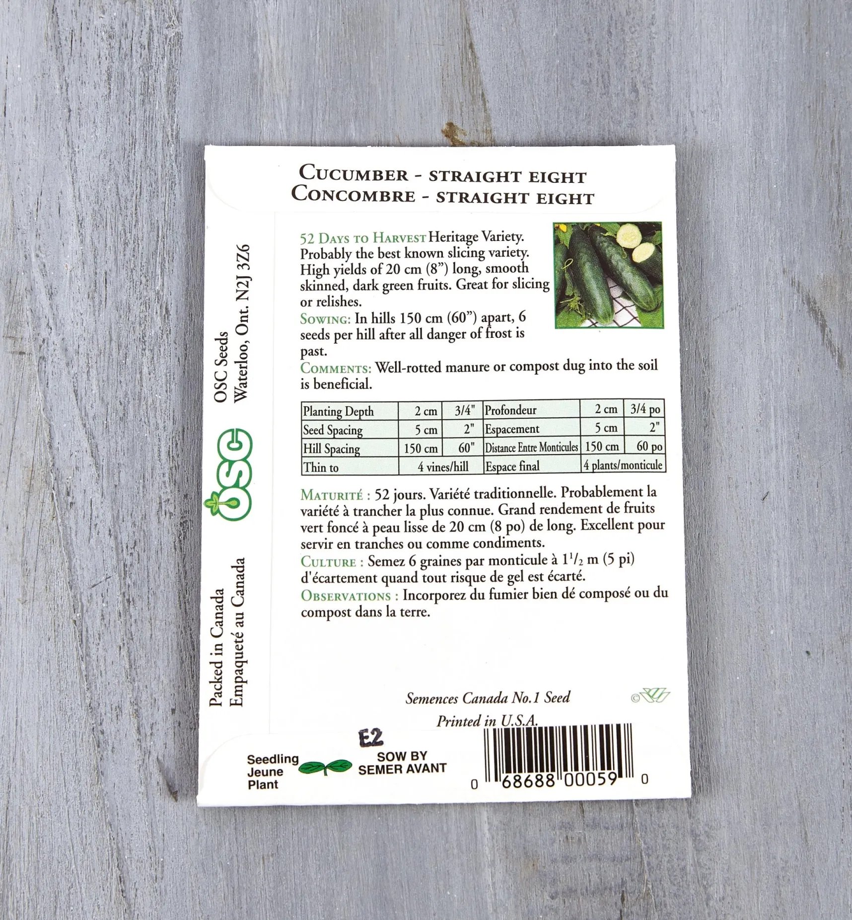 Clearance OSC Cucumber Seed Packets Seed Starting
