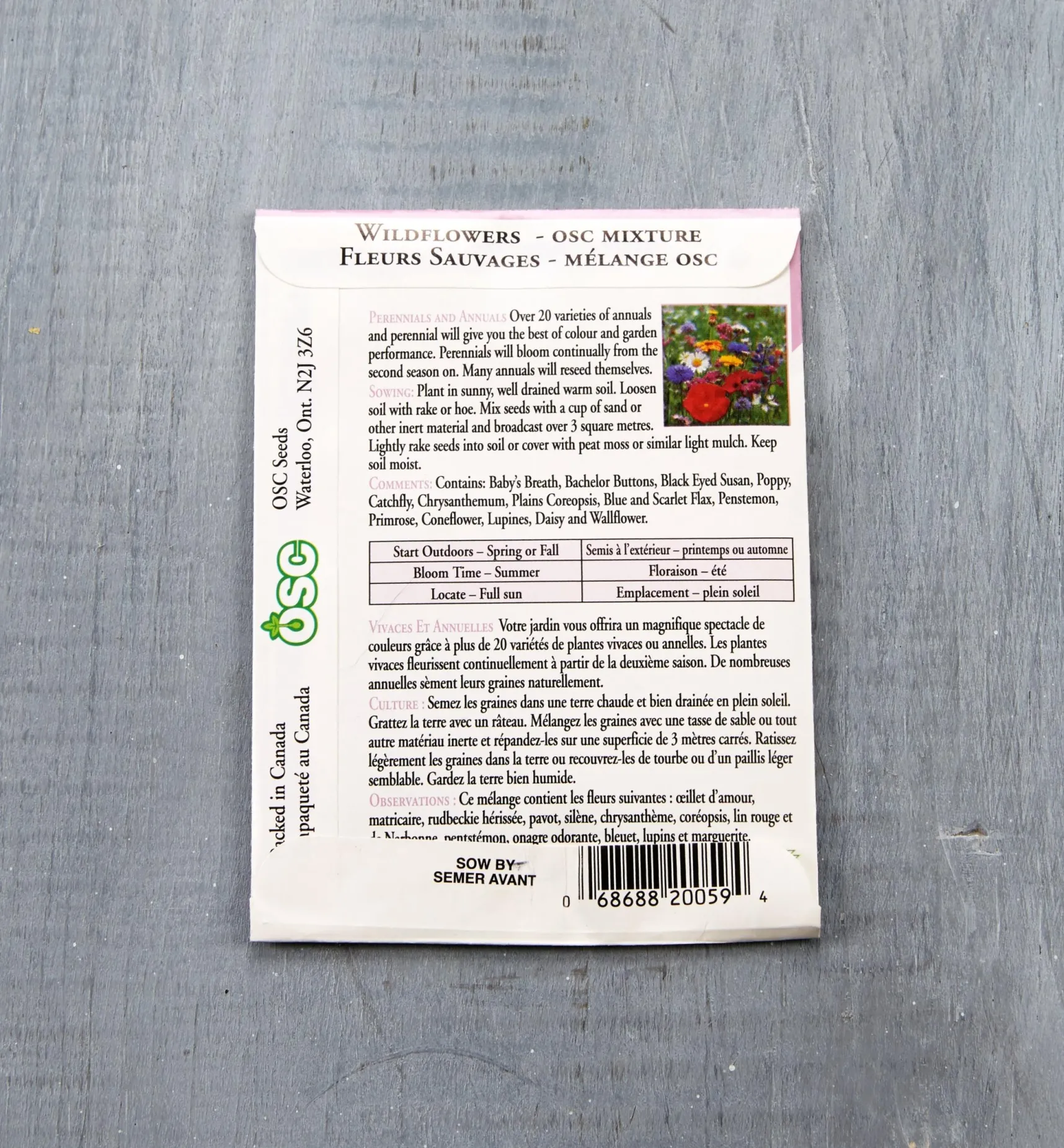 OSC Flower Seed Packets Seed Starting