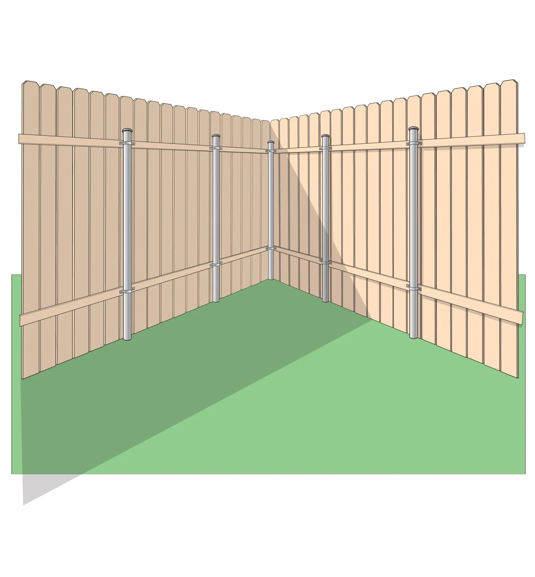 Discount Ozco Wood-Metal Fence In-Line Bracket Outdoor Hardware
