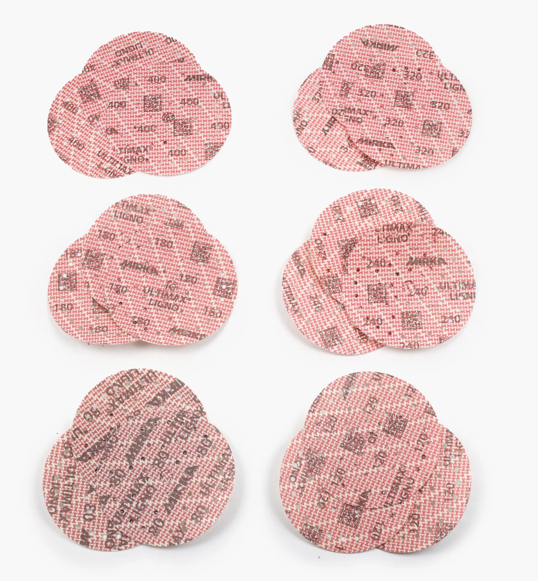 18-Pc. Sample Pack Of 6" Mirka Ultimax Ligno Grip Discs Supplies