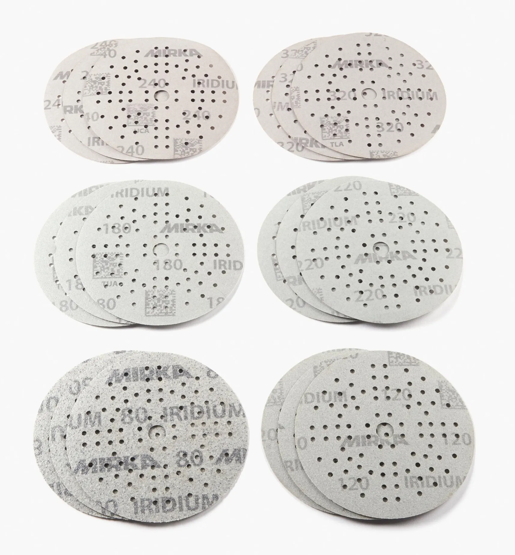 Best 18-Pc. Sample Pack Of Mirka 5" 89-Hole Iridium Grip Discs Supplies
