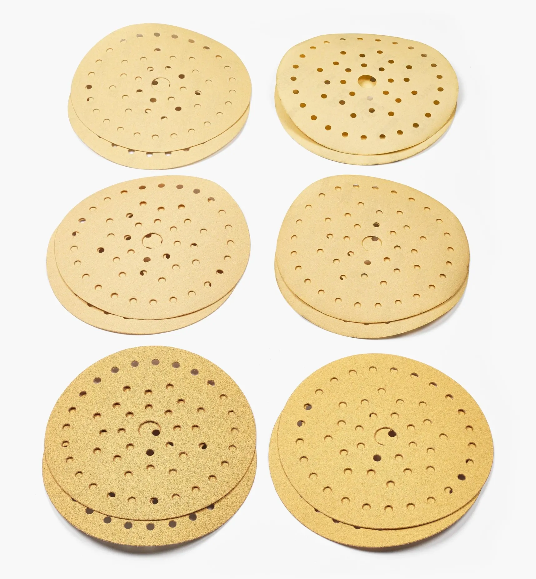Best 12-Pc. Sample Pack Of Mirka 6" 50-Hole Gold Multifit Grip Discs Supplies