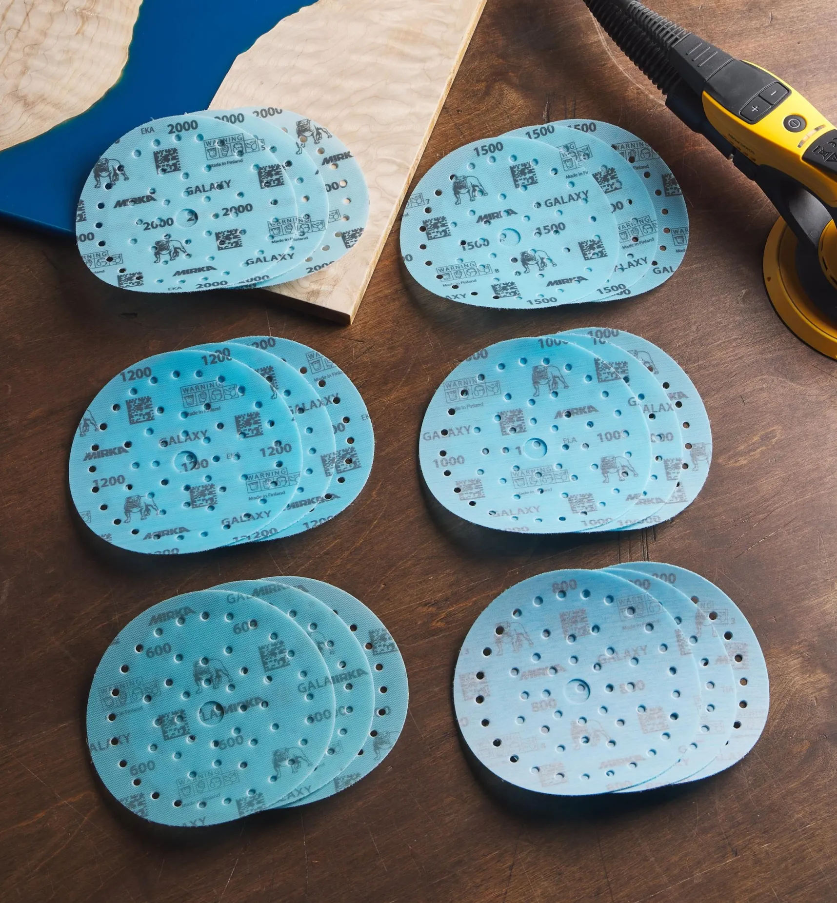 Discount 18-Pc. Sample Pack Of Mirka 6" Fine Galaxy Multifit Grip Discs Supplies