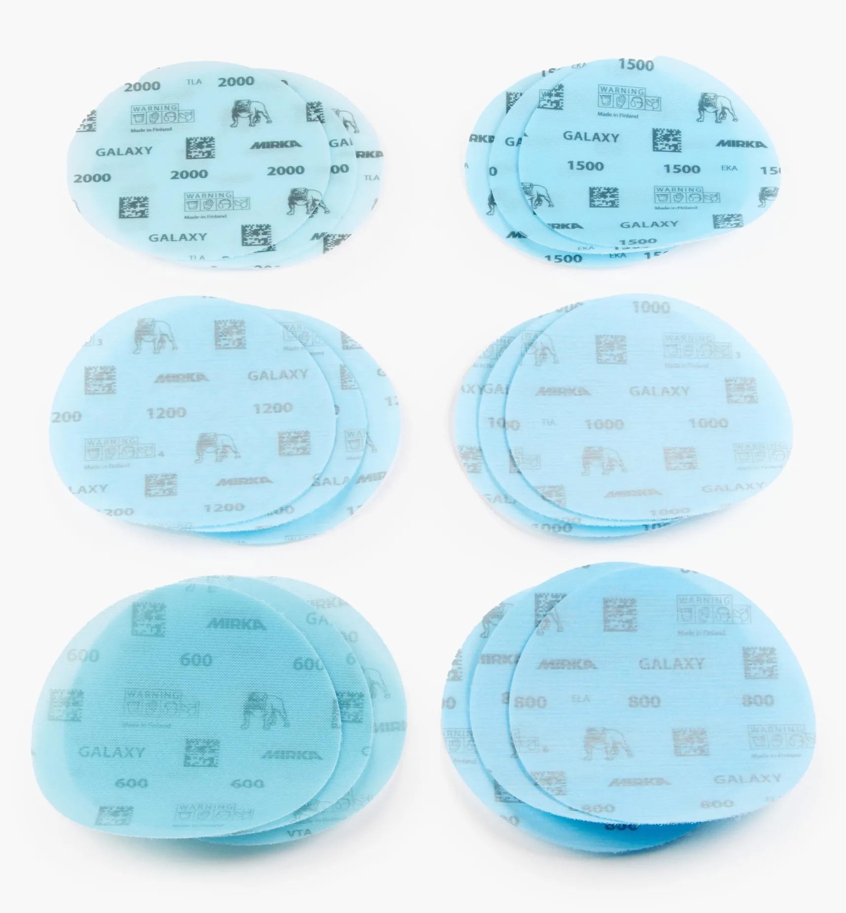 Hot 18-Pc. Sample Pack Of Mirka Fine 6" Galaxy Grip Discs Supplies