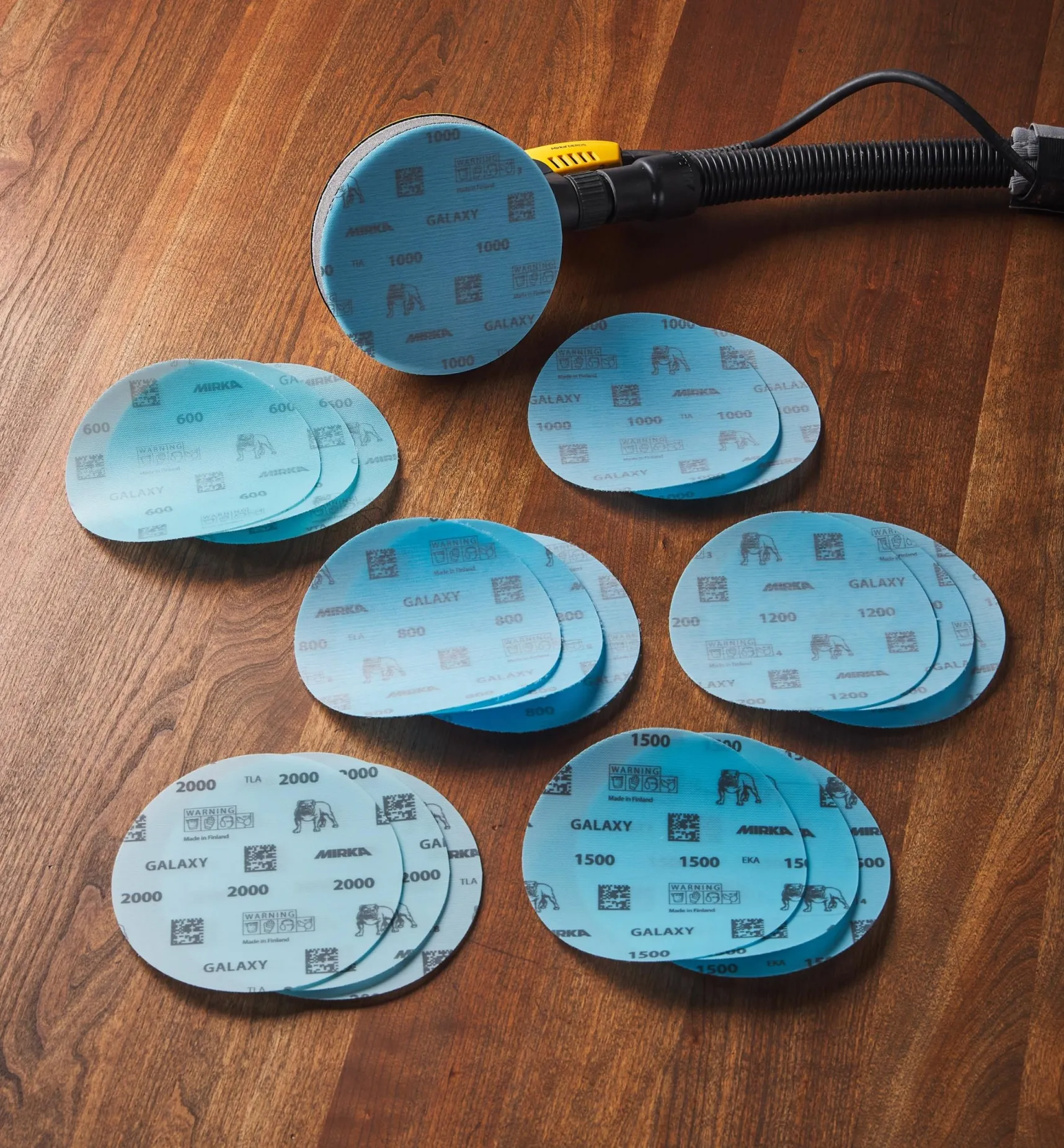 Hot 18-Pc. Sample Pack Of Mirka Fine 6" Galaxy Grip Discs Supplies