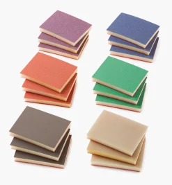 18-Pc. Sample Pack Of Mirka LD 3" × 4" × 1/2" Grip Abrasive Sponges Supplies