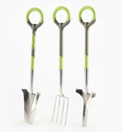 Clearance Radius Ergonomic Stainless-Steel Transplant Spade, Border Fork & Weeder Set Weeding