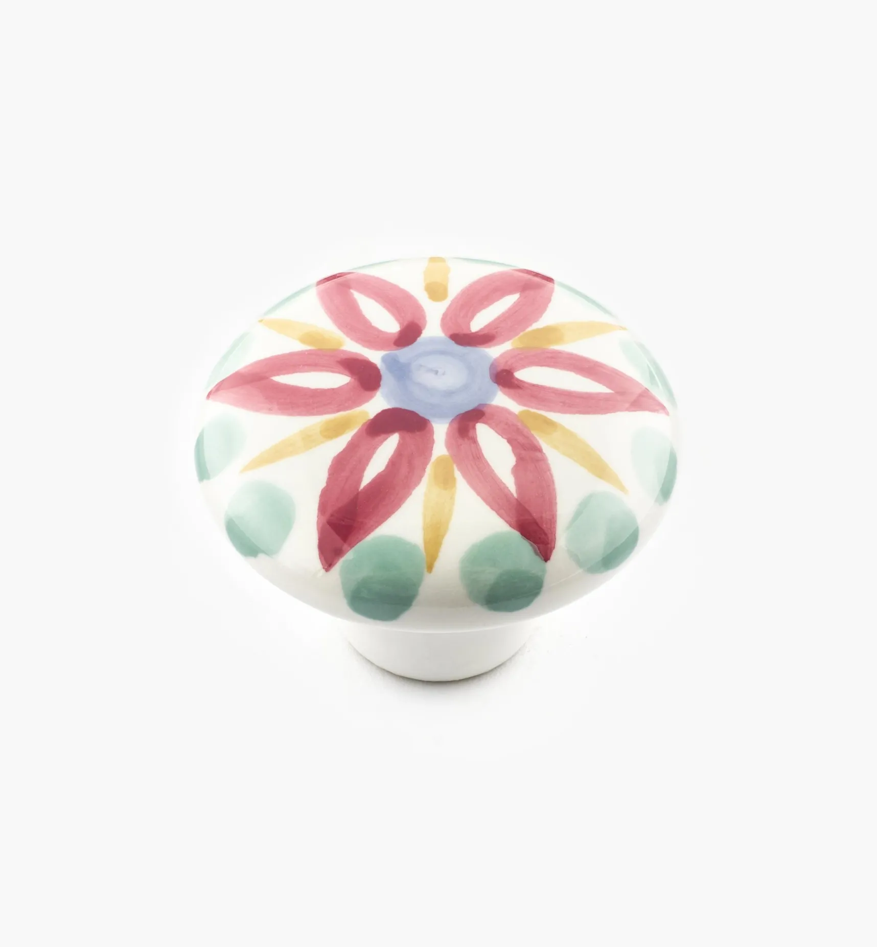 Discount Red Floral Painted Ceramic Knobs Knobs