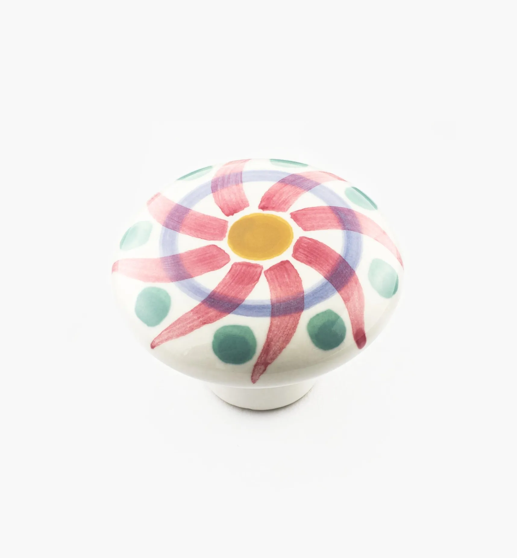 Red Swirl Painted Ceramic Knobs Knobs