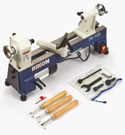 Hot Rikon 1/2 Hp Mini Lathe & Set Of 3 Carbide-Tipped Turning Tools Power Tools