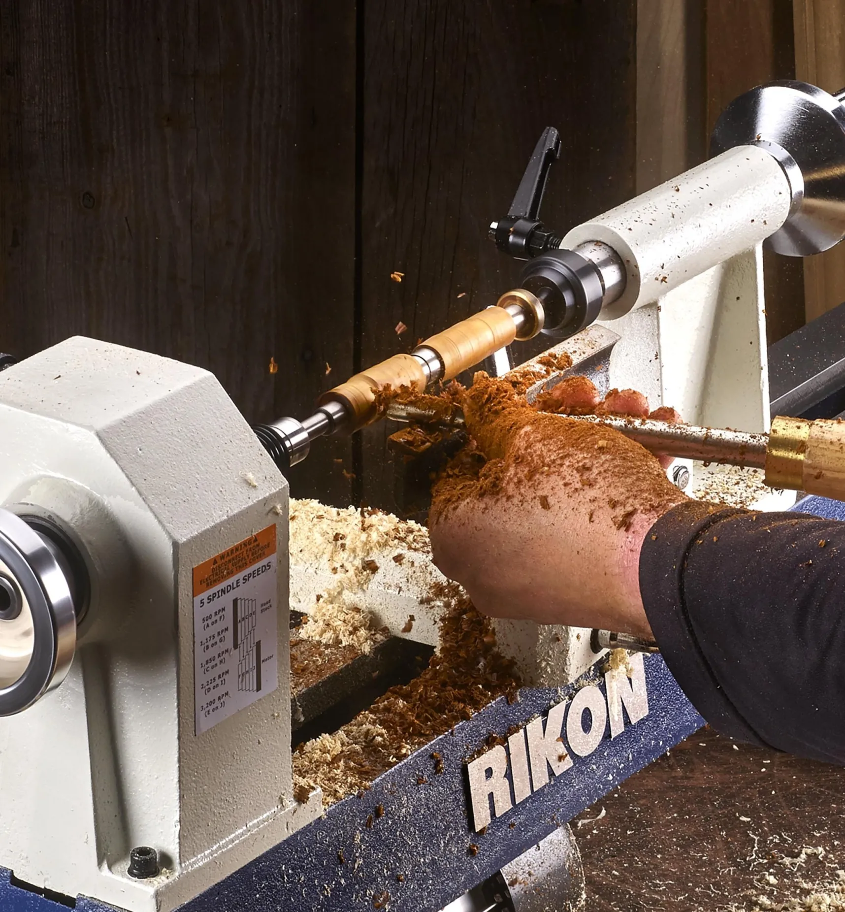 Hot Rikon 1/2 Hp Mini Lathe & Set Of 3 Carbide-Tipped Turning Tools Power Tools