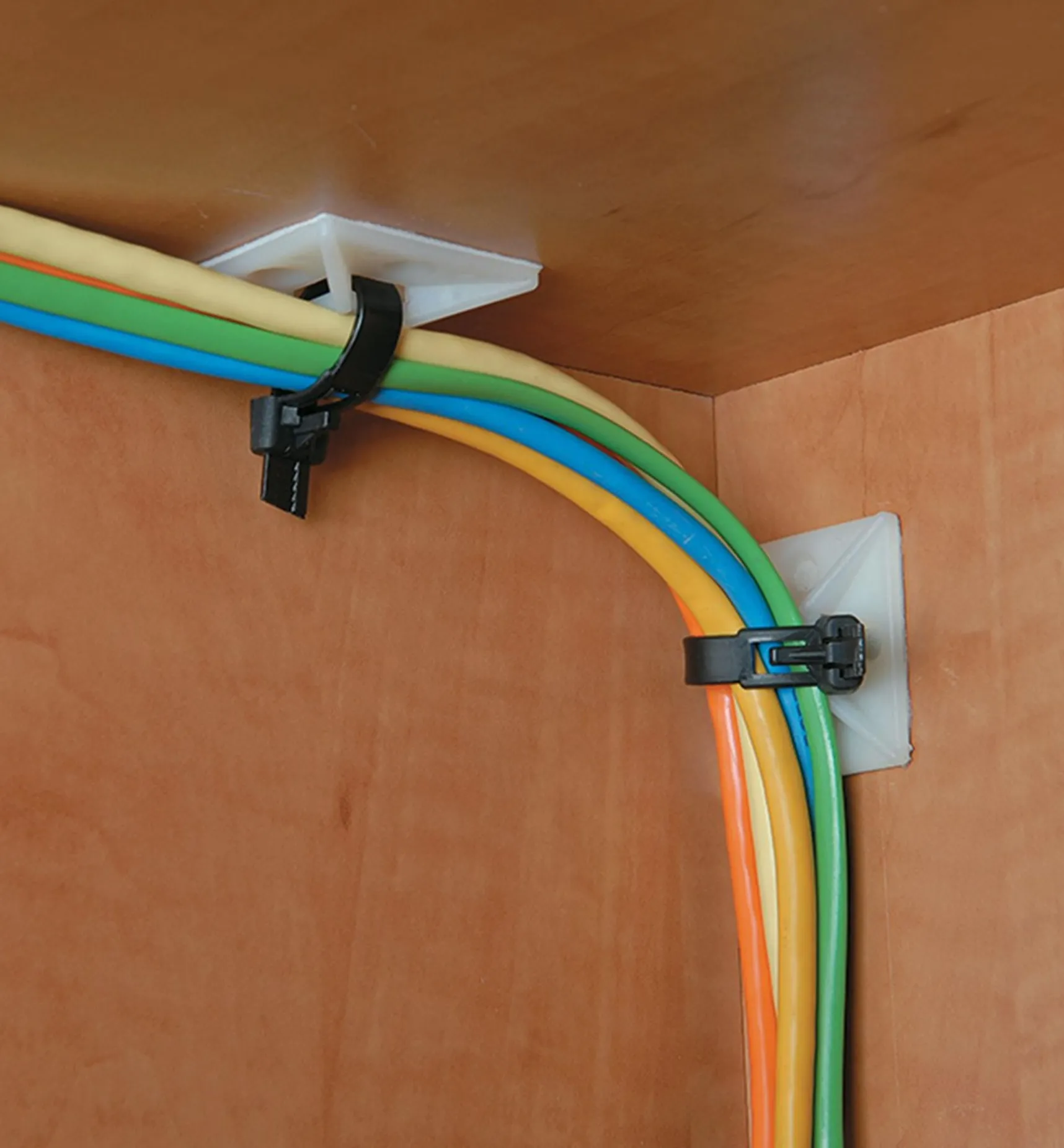 Outlet Self-Adhesive Mounts For Cable Ties Storage & Organization