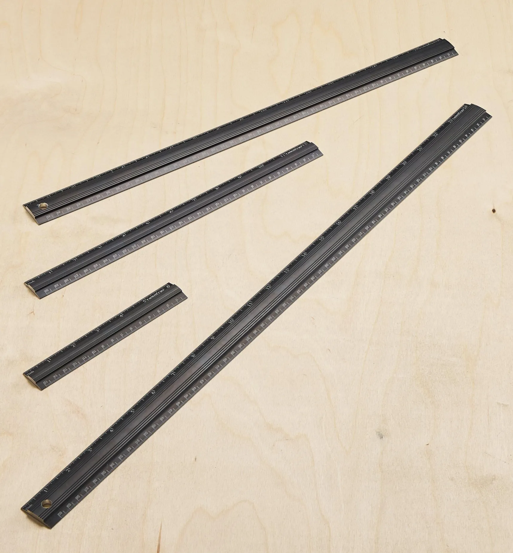 Outlet Set Of 4 Veritas Imperial/Metric Aluminum Bench Rules Marking & Measuring