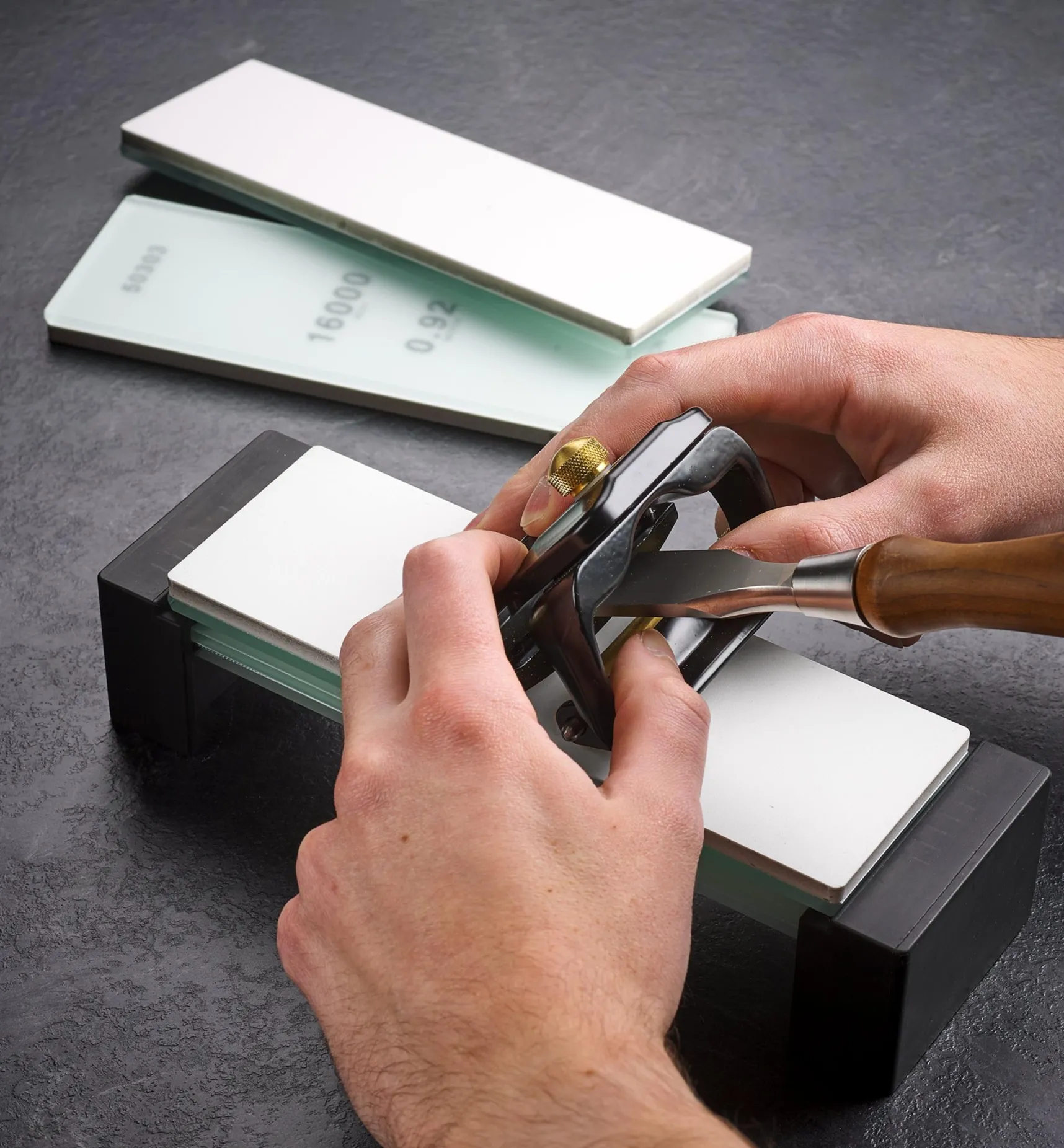 Best Shapton Set Of 3 GlassStone (GS) HR Stones & Field Holder Sharpening