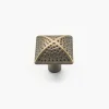 Outlet Solid Brass Dimpled Square Knob Knobs
