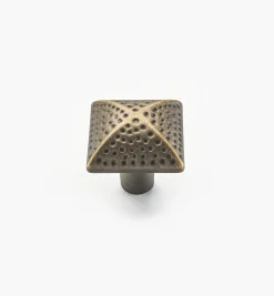 Outlet Solid Brass Dimpled Square Knob Knobs