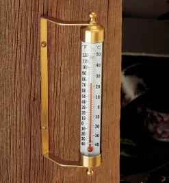 Hot Solid Brass Thermometer Weather Measurement