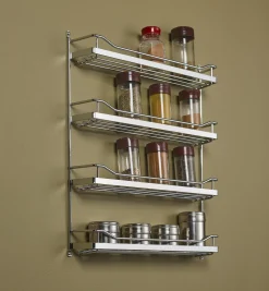 Clearance Wide Four-Shelf Screw-Mount Spice Rack Kitchen Hardware