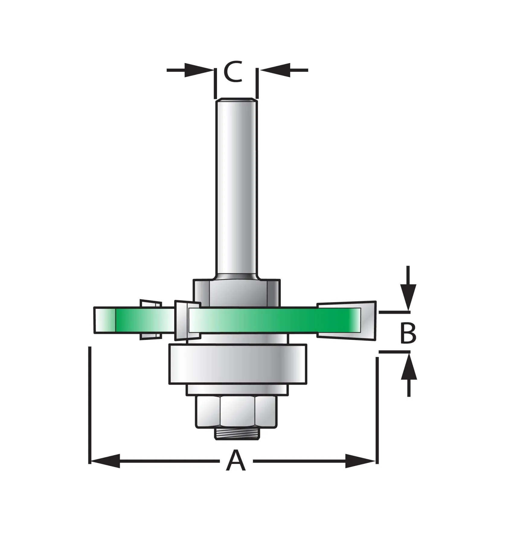 3-Wing Slotting Cutters With Shafts Routing